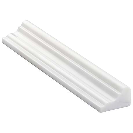 Bianco Dolomite White 2x12 Premium Polished Marble Charrail