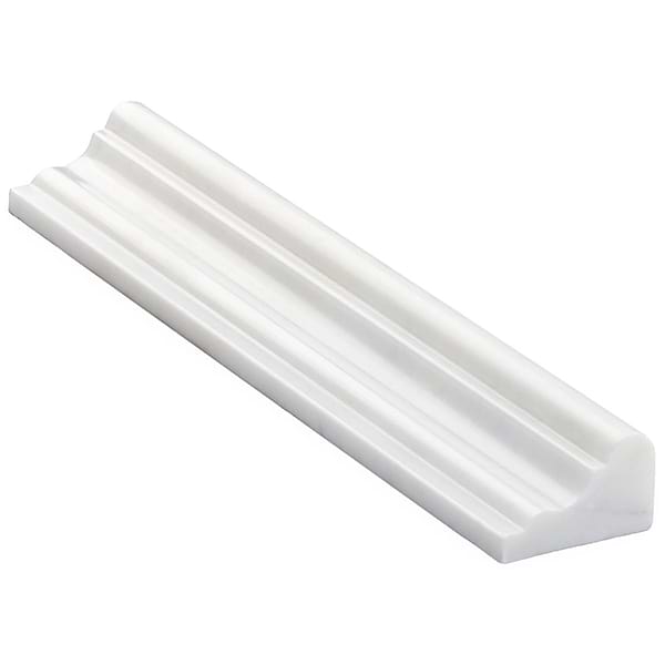 Bianco Dolomite White 2x12 Premium Polished Marble Charrail