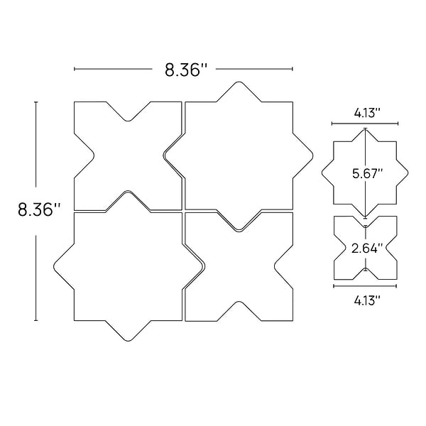 Behati Green 4" Star Cross Polished Glass Mosaic Tile