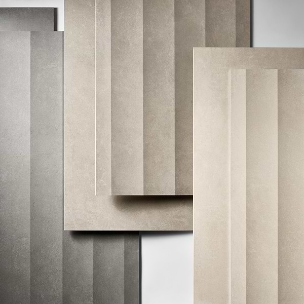 Lucreto Waves Taupe Gray 24x48 3D Concrete Look Matte Porcelain Tile