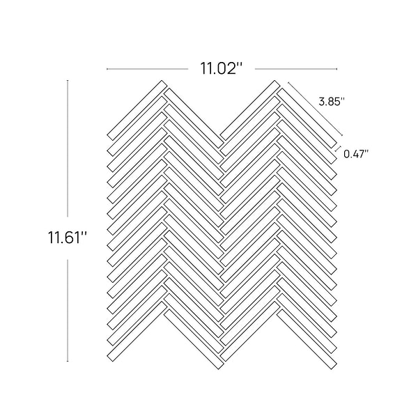 Bianco Carrara 1/2x4 Herringbone Honed Marble Mosaic Tile