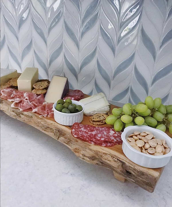 Nabi Sprig Arctic Blue Marble & Crackled Glass Tile