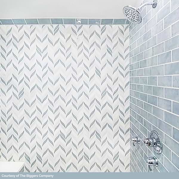 Nabi Sprig Arctic Blue Marble & Crackled Glass Tile