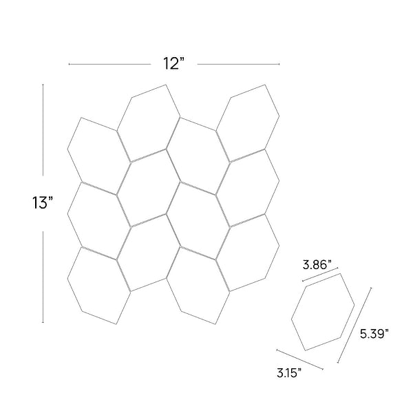 Bond Nimbus Silver Foliage 3x5 Hexagon Matte Porcelain Mosaic Tile