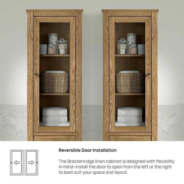 James Martin Vanities Breckenridge Light Natural Oak 22x80 Linen Cabinet