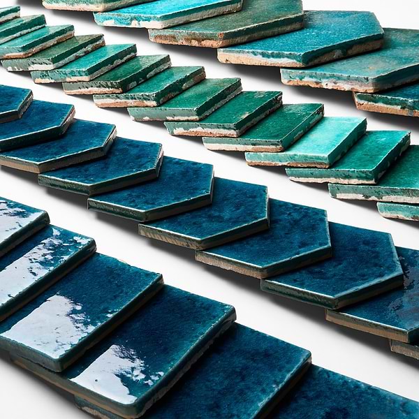 Breeze Ocean Blue 5" Square Crackled Glossy Porcelain Tile