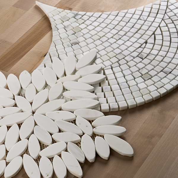 Breeze Flower Bianco Dolomite Honed Marble Mosaic Tile