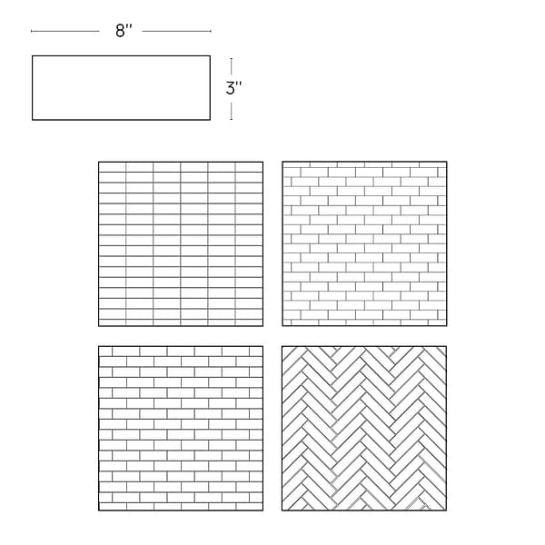 Brownstone Gray 3x7 Tumbled Wire Cut Clay Thin Brick Tile
