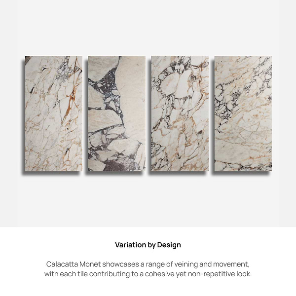 Calacatta Monet 12x24 Honed Marble Tile