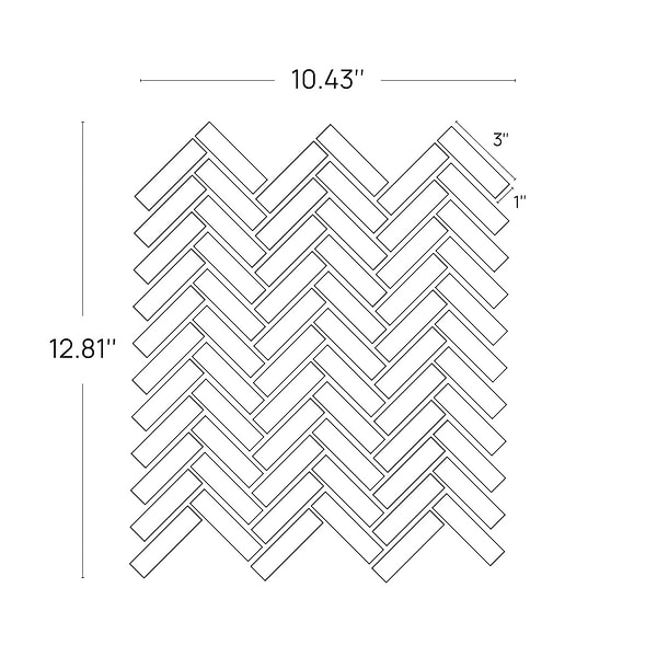 Calacatta Monet 1x3 Herringbone Honed Marble Mosaic Tile