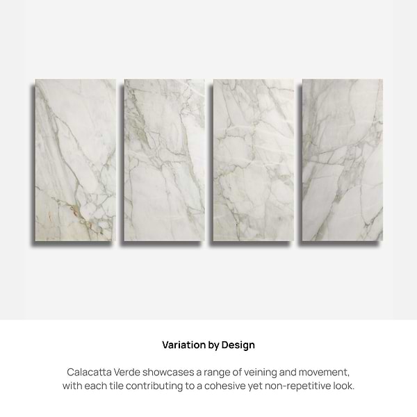 Calacatta Verde Premium 12x24 Honed Marble Tile