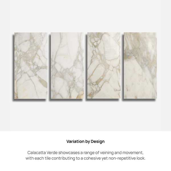 Calacatta Verde Premium 12x24 Polished Marble Tile