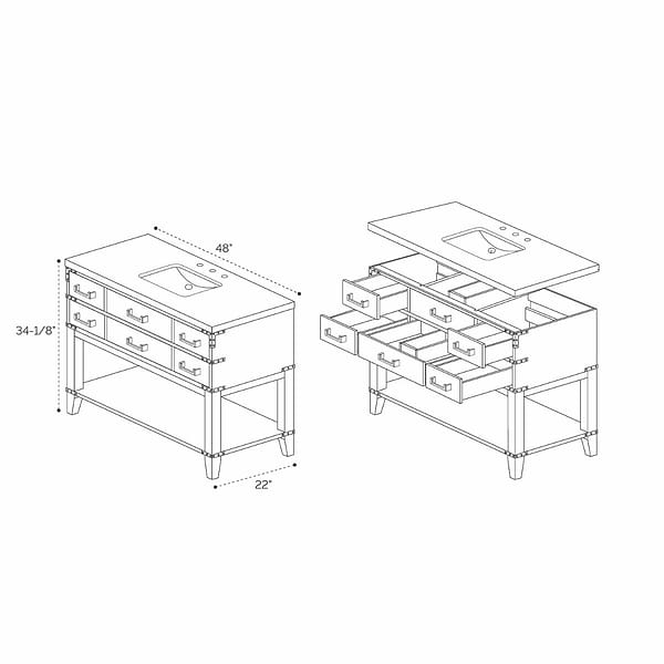Calico Gray Oak 48" Single Vanity without Top
