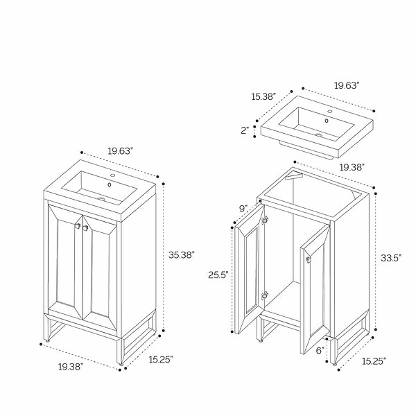 James Martin Vanities Chianti Mineral Gray 20" Single Vanity with Brushed Nickel Hardware without Top