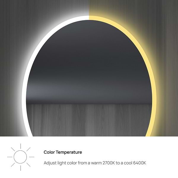 Rige 20x36" Oval LED Mirror