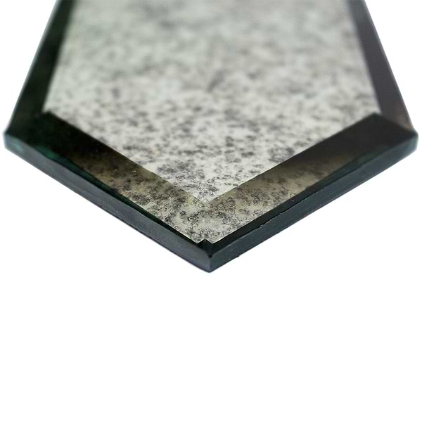 Beveled Paris Gray Hexagon Antique Mirror Tile