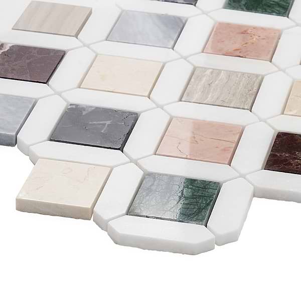 Nola Multicolor 2x2 Polished Marble Mosaic Tile