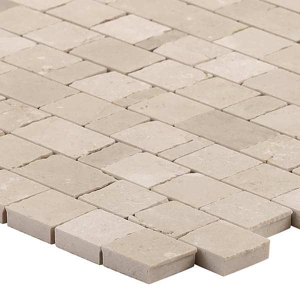 Avanti Crema Marfil Beige Hand Clipped Joint Honed Marble Mosaic TIle