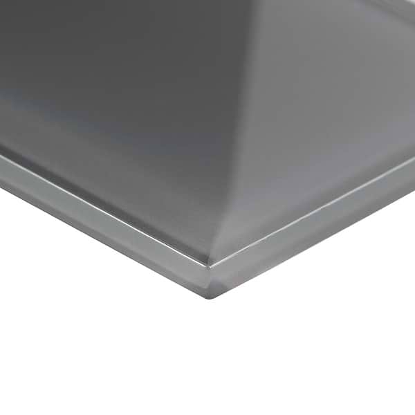 Loft Ash Gray 4x12 Polished Glass Subway Wall Tile