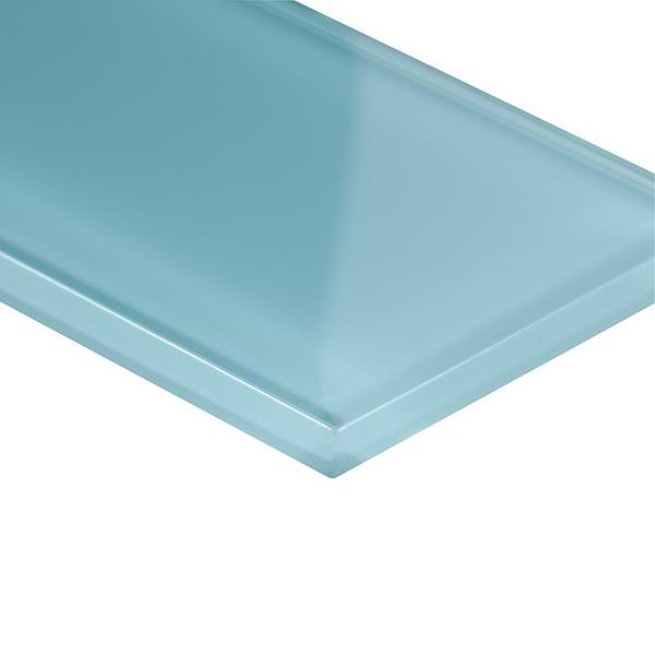 Loft Turquoise 3x6 Polished Glass Subway Wall Tile