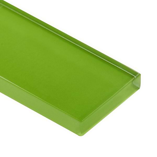 Loft Electric Lime 2x8 Polished Glass Subway Wall Tile