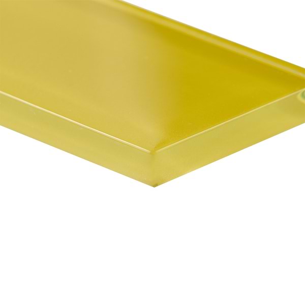 Loft Mata Hari Yellow 2x8 Polished Glass Subway Tile