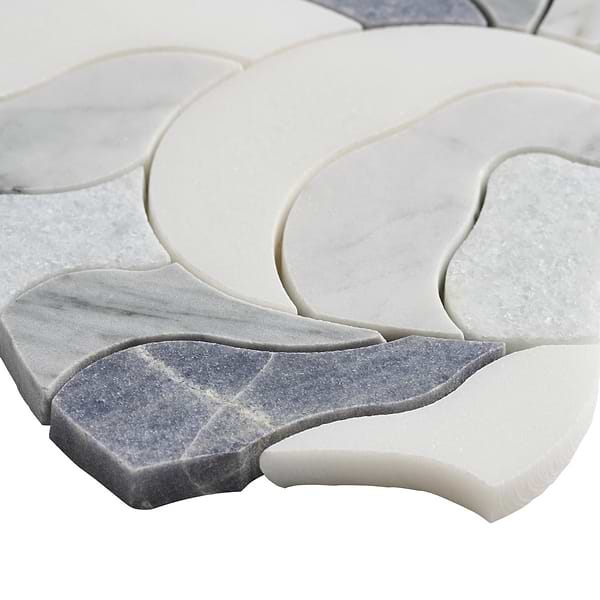 Iris Azul Macauba Blue Polished Marble Waterjet Mosaic Tile