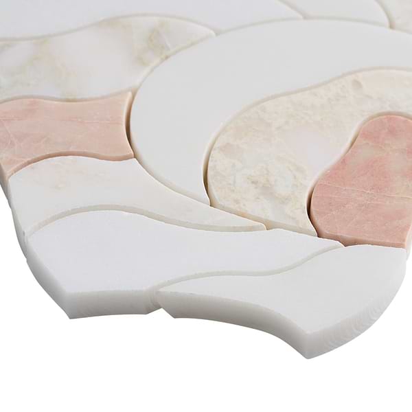 Iris Rosa Onyx Pink Polished Marble Waterjet Mosaic Tile