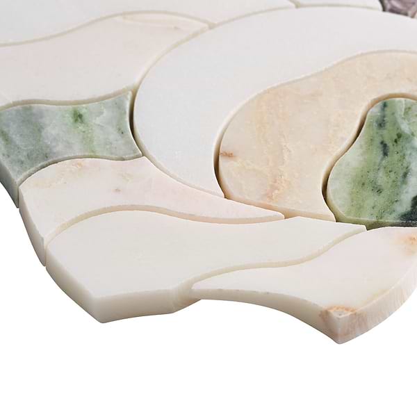 Iris Viola Jade Green Polished Marble Waterjet Mosaic Tile