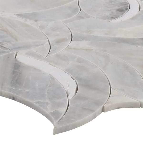 Raina Andes Gray Polished Waterjet Marble Mosaic Tile