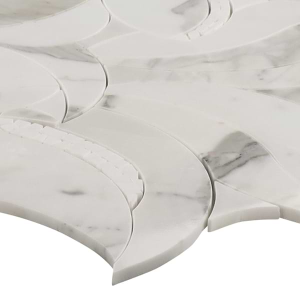 Raina Calacatta Gold Polished Waterjet Marble Mosaic Tile