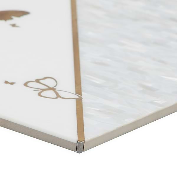 Timeless Butterflies and Perla Brass Mixed Polished Tile By Elizabeth Sutton