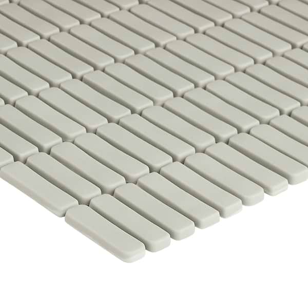 Venini Sage Green 1/2" x 2" Mini Brick Frosted Glass Mosaic Tile