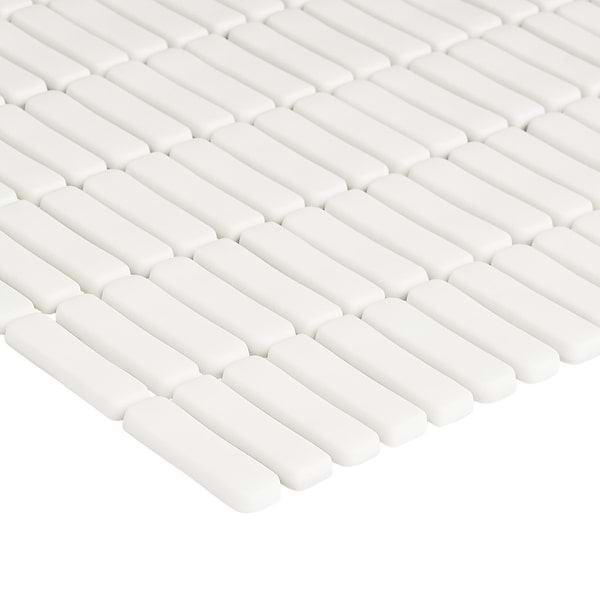 Venini White 1/2" x 2" Mini Brick Frosted Glass Mosaic Tile