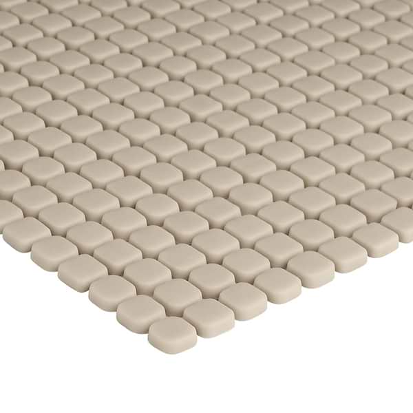Venini Beige 1/2" Mini Square Frosted Glass Mosaic Tile