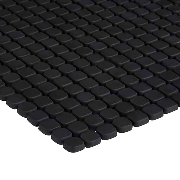 Venini Black 1/2" Mini Square Frosted Glass Mosaic Tile