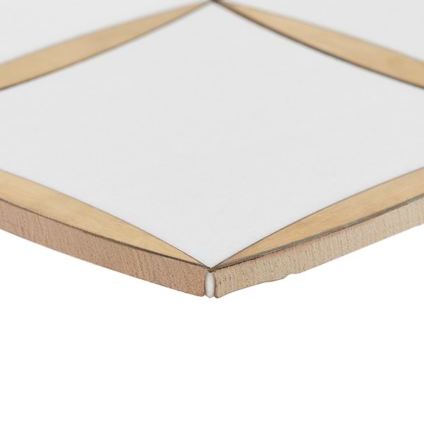 Lily Golden Polished Marble and Brass Mosaic Tile