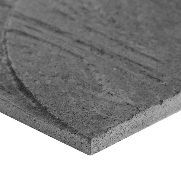 Trevino Carved Black 4x4 3D Satin Basalt Stone Tile