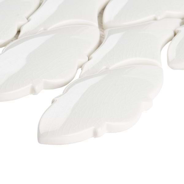 Nabi Valor Glacier White 2x4 Crackled Glossy Glass Mosaic Tile