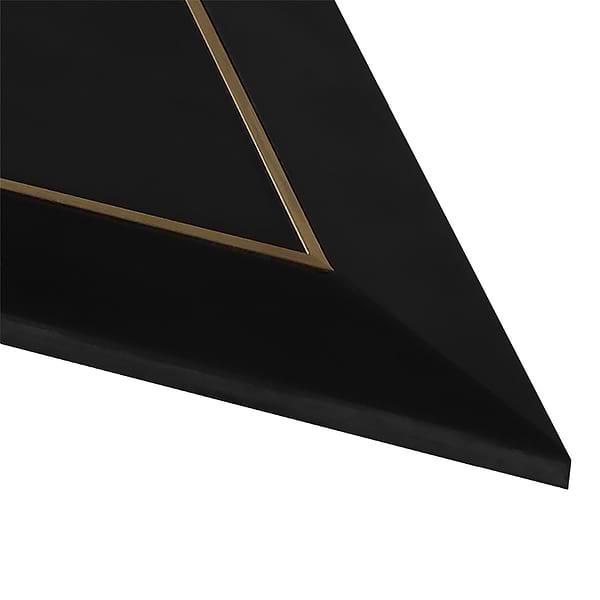 Basque Black Jade Brass Inlay 6x12 Beveled Polished Marble Tile