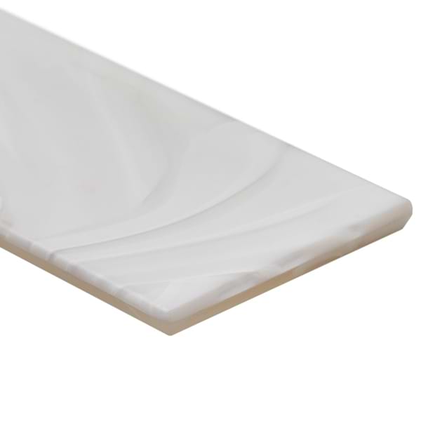 Alisa Cloud White 3x12 Frosted Subway Glass Tile