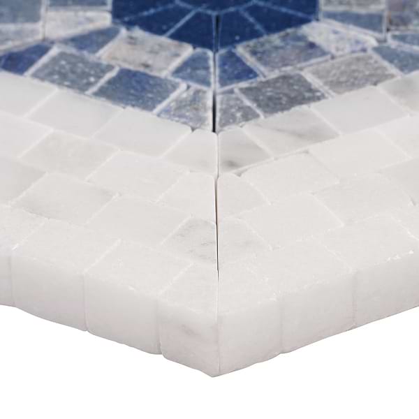 Ako Azul Blue 6" Hexagon Marble Micro Mosaic Tile