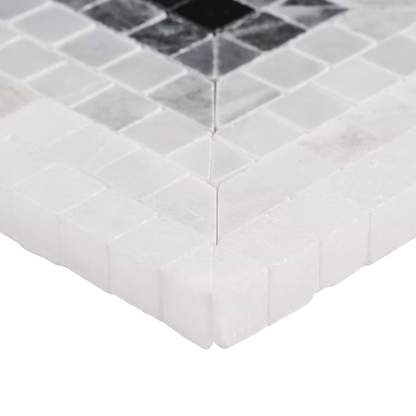 Ako Grigio Gray 4x9 Rectangle Marble Micro Mosaic Tile