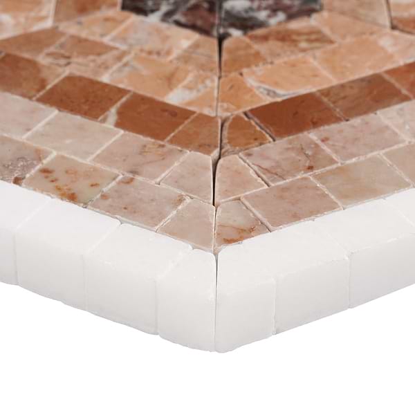 Ako Terracotta Rosa 6" Hexagon Marble Micro Mosaic Tile