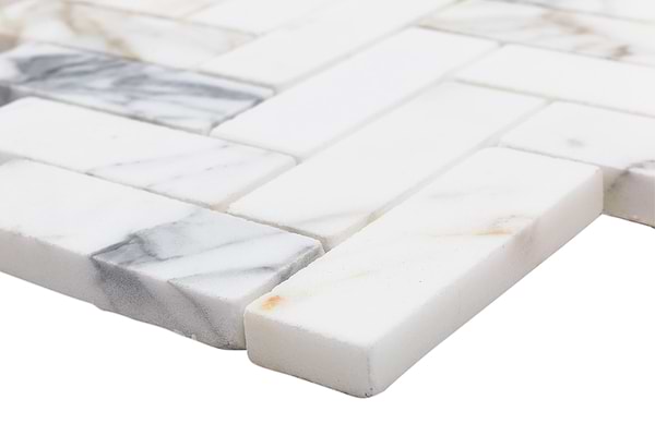 Calacatta Herringbone 1x3 Marble Tile