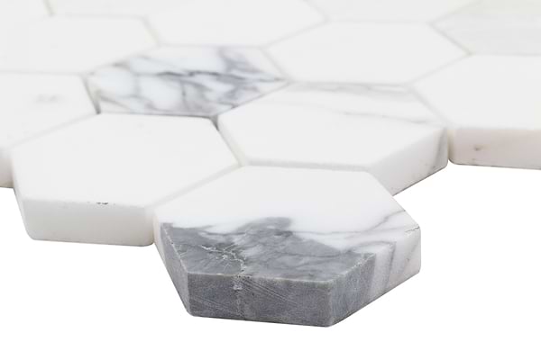 Calacatta 2" Hexagon Polished Marble Tile 