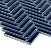 Kai Royal Blue 1x2" Herringbone Crackled Glossy Porcelain Mosaic Tile