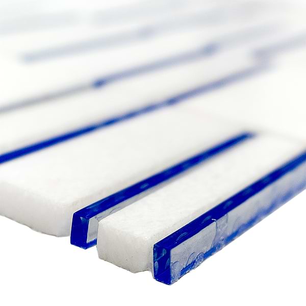 Sky's The Limit Blue and White Marble & Glass Polished Mosaic Tile by Kerrie Kelly
