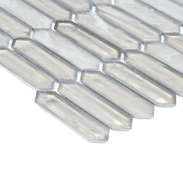 Komorebi Picket Mineral Ice Gray 1x3 Polished Glass Mosaic Tile