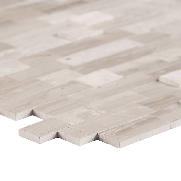 Mini Brick LPS Wooden Beige Peel & Stick Self Adhesive Polished Stone Mosaic Tile